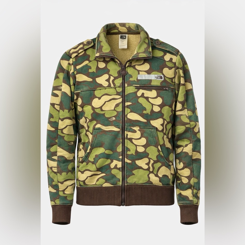 The North Face Camo Full Zip Fleece Jacket Men’s M Rare ‘Never Stop Exploring’